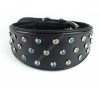 Genuine Leather Dog Collar with Diamante